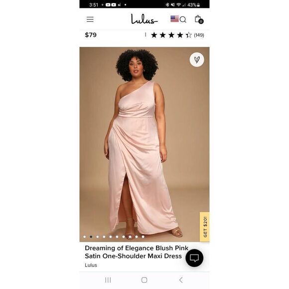 Lulus one should satin pink full length formal semi formal - Picture 1 of 12